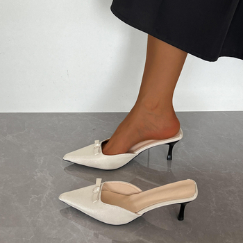 Γυναικεία Παπούτσια Baotou Half-Flop Μεγάλο Μέγεθος με Μυτερές Μύτες Παντόφλες Στιλέτο Ψηλοτάκουνα Αδυνατιστικά Γαλλικά Μοντέρνα Σέξι Γυναικεία Half-Flop