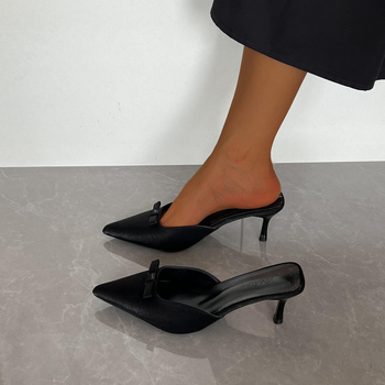 Γυναικεία Παπούτσια Baotou Half-Flop Μεγάλο Μέγεθος με Μυτερές Μύτες Παντόφλες Στιλέτο Ψηλοτάκουνα Αδυνατιστικά Γαλλικά Μοντέρνα Σέξι Γυναικεία Half-Flop