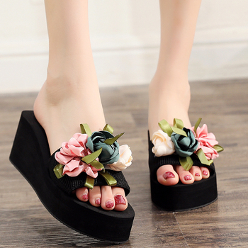 Дамски летни плажни обувки на открито, сандали с цветен принт, празнични сандали с големи размери, дамски джапанки на едро, трансгранична продажба