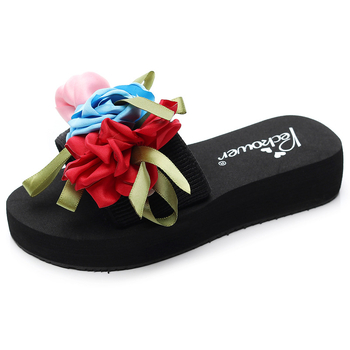 Дамски летни плажни обувки на открито, сандали с цветен принт, празнични сандали с големи размери, дамски джапанки на едро, трансгранична продажба