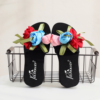 Дамски летни плажни обувки на открито, сандали с цветен принт, празнични сандали с големи размери, дамски джапанки на едро, трансгранична продажба