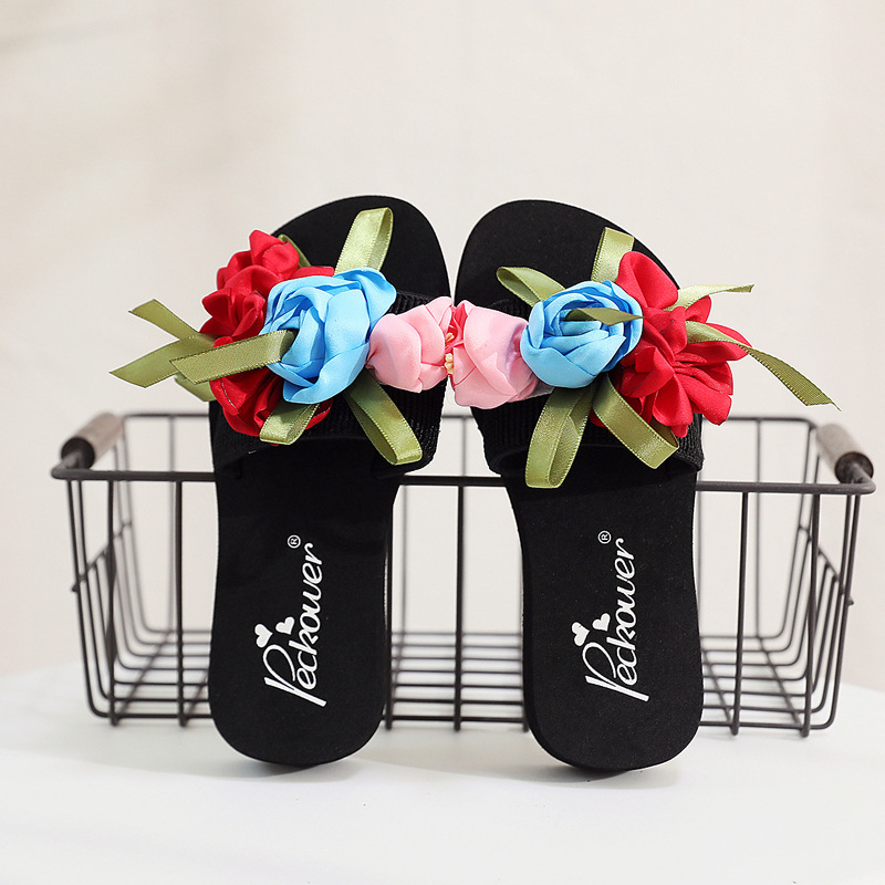 Дамски летни плажни обувки на открито, сандали с цветен принт, празнични сандали с големи размери, дамски джапанки на едро, трансгранична продажба