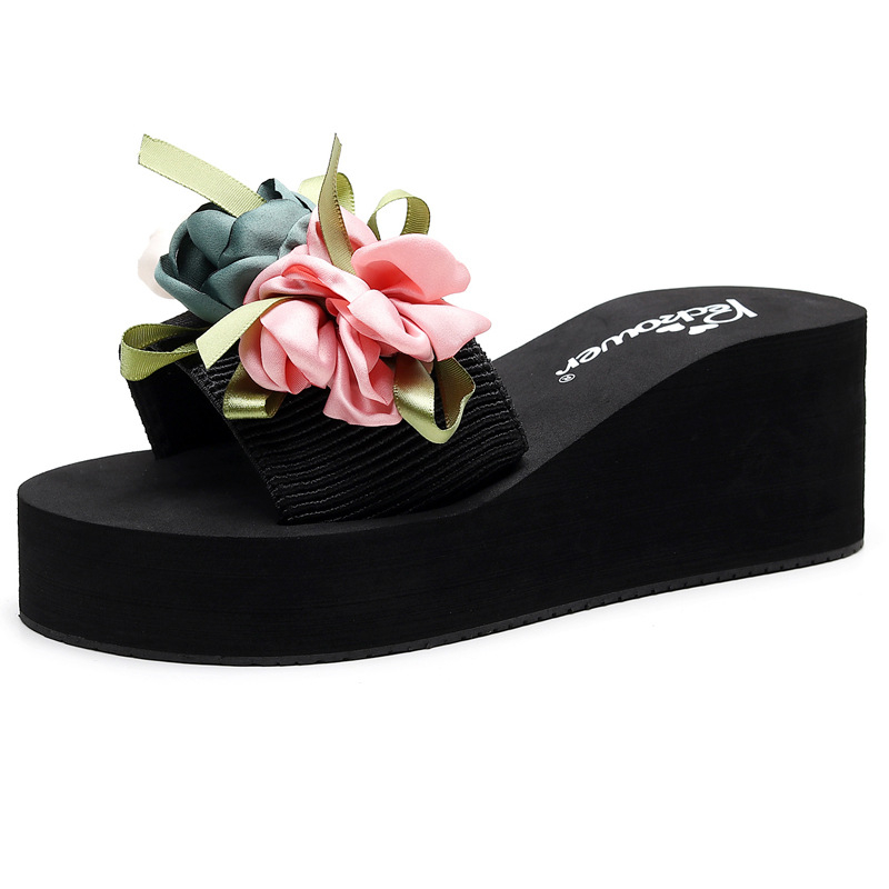 Дамски летни плажни обувки на открито, сандали с цветен принт, празнични сандали с големи размери, дамски джапанки на едро, трансгранична продажба