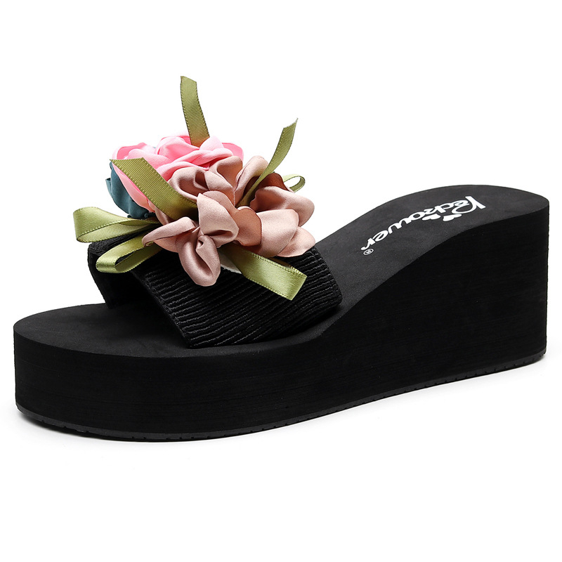 Дамски летни плажни обувки на открито, сандали с цветен принт, празнични сандали с големи размери, дамски джапанки на едро, трансгранична продажба