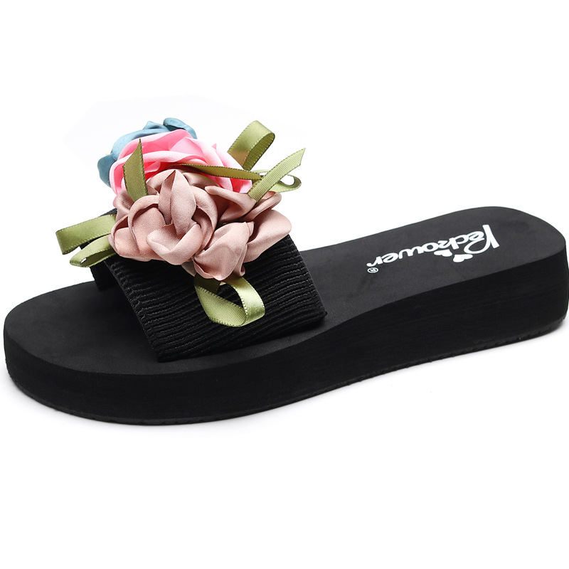 Дамски летни плажни обувки на открито, сандали с цветен принт, празнични сандали с големи размери, дамски джапанки на едро, трансгранична продажба