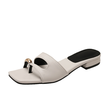 Лято 2025, нов дизайн, сандали с отворени пръсти, дамски метални чехли с дефинирани пръсти, елегантни сандали във френски стил