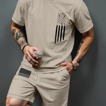 2025. aasta uus Euroopa ja Ameerika eksporditud vabaaja mitmekülgne moodne vabaaja mitmekülgne kvaliteetne lühikeste varrukatega T-särk lühikeste pükste ülikond