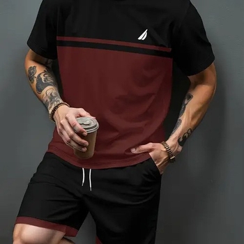 2025. aasta uus Euroopa ja Ameerika eksporditud vabaaja mitmekülgne moodne vabaaja mitmekülgne kvaliteetne lühikeste varrukatega T-särk lühikeste pükste ülikond