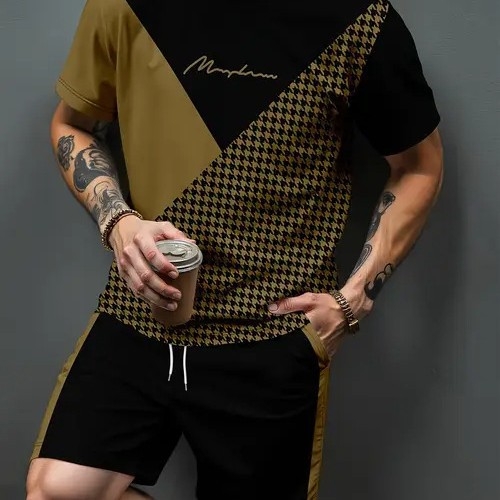 2025. aasta uus Euroopa ja Ameerika eksporditud vabaaja mitmekülgne moodne vabaaja mitmekülgne kvaliteetne lühikeste varrukatega T-särk lühikeste pükste ülikond