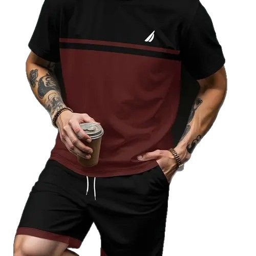 2025. aasta uus Euroopa ja Ameerika eksporditud vabaaja mitmekülgne moodne vabaaja mitmekülgne kvaliteetne lühikeste varrukatega T-särk lühikeste pükste ülikond