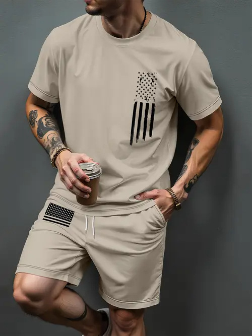 2025. aasta uus Euroopa ja Ameerika eksporditud vabaaja mitmekülgne moodne vabaaja mitmekülgne kvaliteetne lühikeste varrukatega T-särk lühikeste pükste ülikond