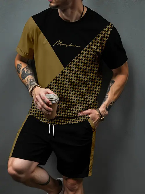 2025. aasta uus Euroopa ja Ameerika eksporditud vabaaja mitmekülgne moodne vabaaja mitmekülgne kvaliteetne lühikeste varrukatega T-särk lühikeste pükste ülikond