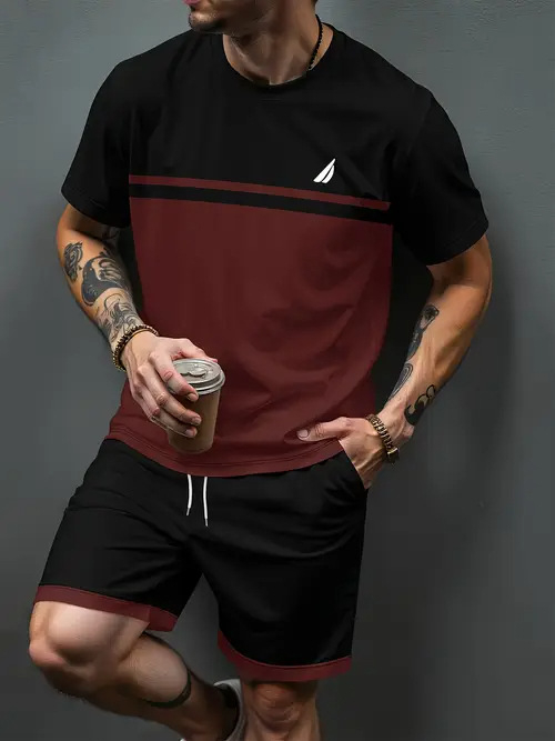 2025. aasta uus Euroopa ja Ameerika eksporditud vabaaja mitmekülgne moodne vabaaja mitmekülgne kvaliteetne lühikeste varrukatega T-särk lühikeste pükste ülikond