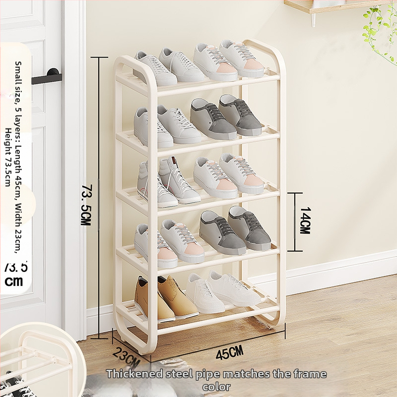 Kaasaegne lihtne multifunktsionaalne metallist mitmekihiline hoiustusjalatsi riiul ühiselamu väikese korteri kaasaskantav hoiustusjalatsi riiul