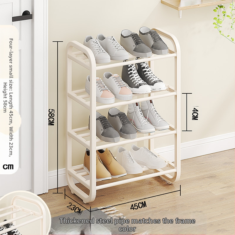 Kaasaegne lihtne multifunktsionaalne metallist mitmekihiline hoiustusjalatsi riiul ühiselamu väikese korteri kaasaskantav hoiustusjalatsi riiul