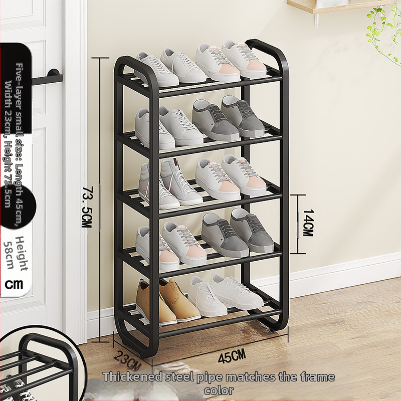 Kaasaegne lihtne multifunktsionaalne metallist mitmekihiline hoiustusjalatsi riiul ühiselamu väikese korteri kaasaskantav hoiustusjalatsi riiul