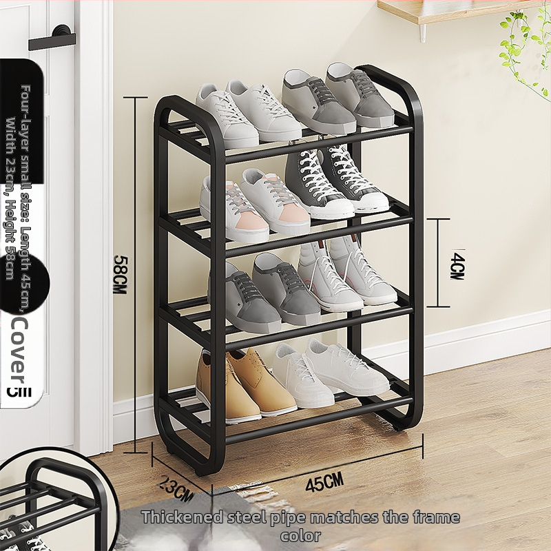 Kaasaegne lihtne multifunktsionaalne metallist mitmekihiline hoiustusjalatsi riiul ühiselamu väikese korteri kaasaskantav hoiustusjalatsi riiul