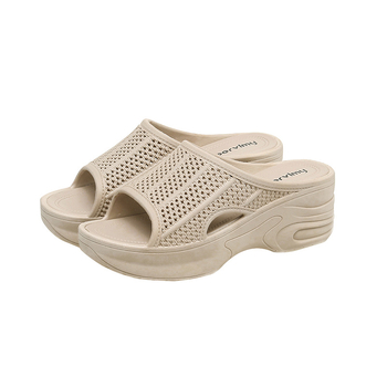 Νέες παντόφλες με αυξανόμενο ύψος πλατφόρμας, γυναικείες παντόφλες εξωτερικού χώρου, καλοκαιρινές, μοντέρνες παντόφλες με ψηλοτάκουνα, αντιολισθητικά σανδάλια για το σπίτι