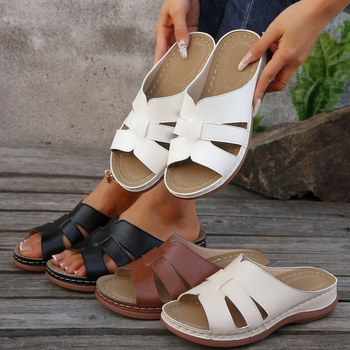 Дамски пантофи на клин, нови, 2025 г., големи размери, връхни дрехи, европейски и американски сандали и пантофи, Amazon Independent Station wish