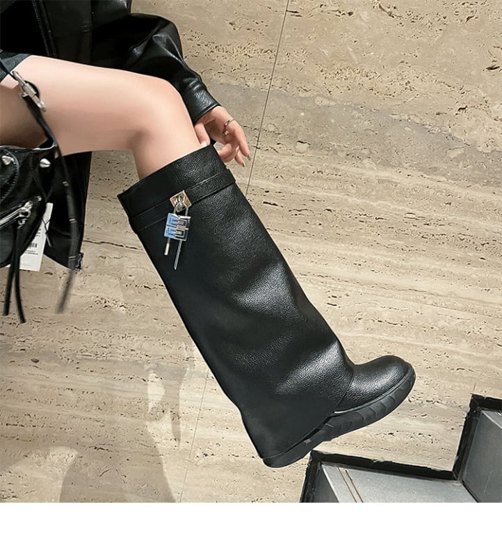 Nove čizme Star Shark, duge čizme s unutarnjom visinom, klinasta peta, debelo dno, visoke čizme za žene