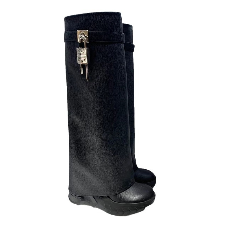 Nove čizme Star Shark, duge čizme s unutarnjom visinom, klinasta peta, debelo dno, visoke čizme za žene