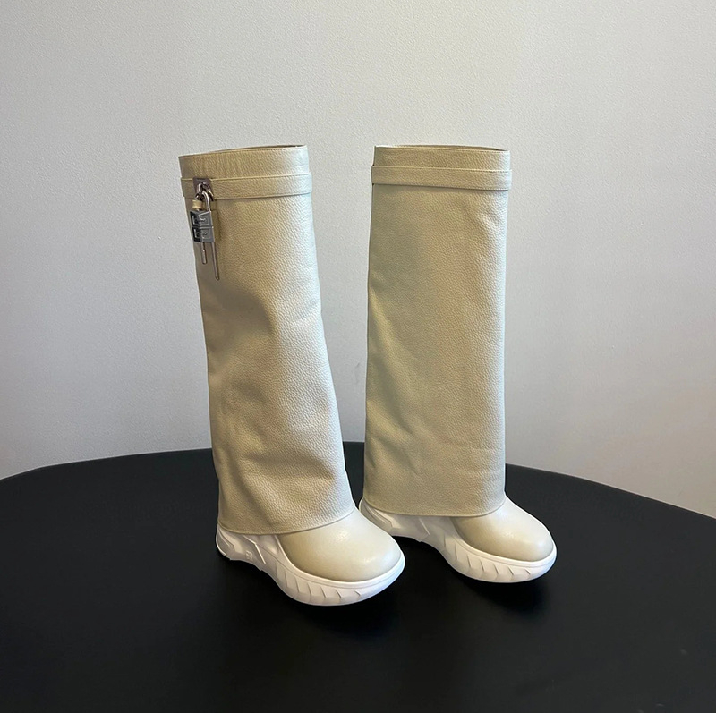 Nove čizme Star Shark, duge čizme s unutarnjom visinom, klinasta peta, debelo dno, visoke čizme za žene