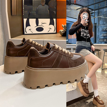 Γυναικεία Παπούτσια Εσωτερικού Ύψους 2024, Αρχές Φθινοπώρου, Νέα, Κομψά, Casual, με επένδυση από φλις, All-match, με χοντρή σόλα, για γυναίκες