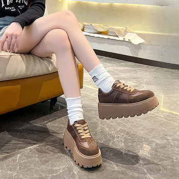 Γυναικεία Παπούτσια Εσωτερικού Ύψους 2024, Αρχές Φθινοπώρου, Νέα, Κομψά, Casual, με επένδυση από φλις, All-match, με χοντρή σόλα, για γυναίκες