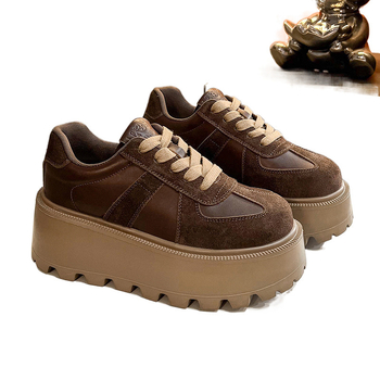 Γυναικεία Παπούτσια Εσωτερικού Ύψους 2024, Αρχές Φθινοπώρου, Νέα, Κομψά, Casual, με επένδυση από φλις, All-match, με χοντρή σόλα, για γυναίκες