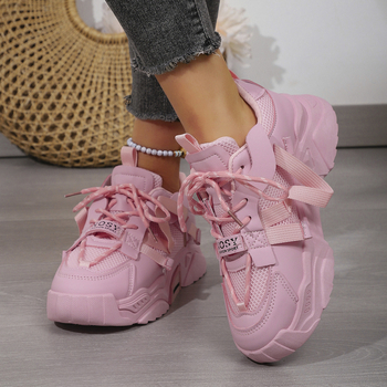Άνοιξη και Φθινόπωρο 2025 Διασυνοριακές Εξαγωγές Νέα Παπούτσια Dad με Χοντρές Σόλες και Κορδόνια σε Καθαρό Χρώμα για Φοιτήτριες, Casual Αθλητικά Παπούτσια