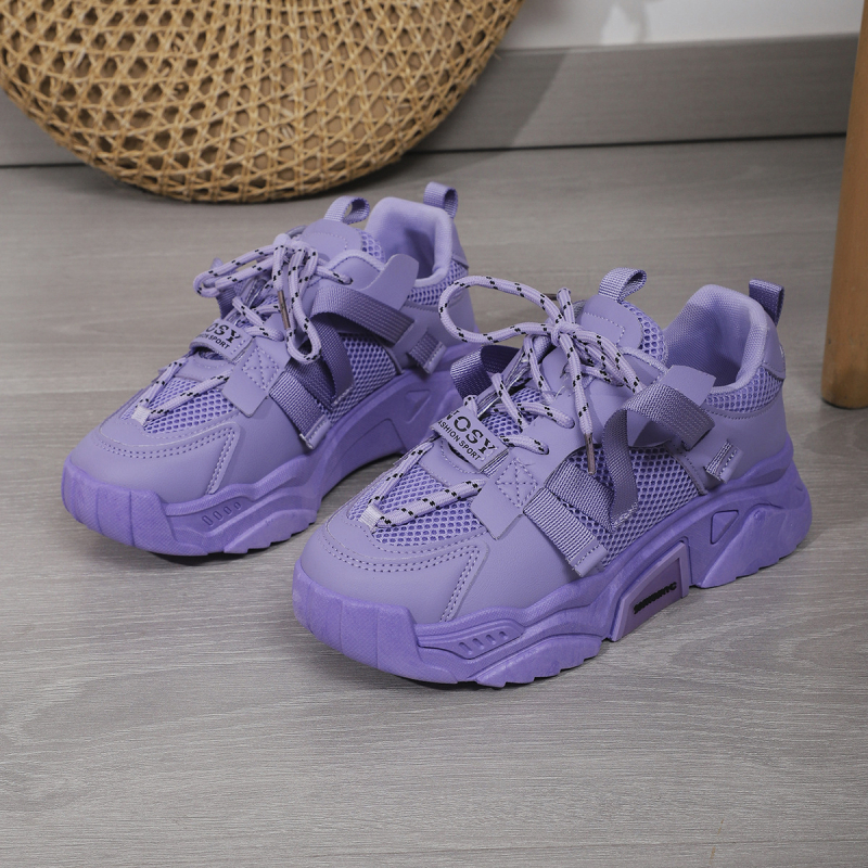 2025. aasta kevad- ja sügispiiriülene eksport uutele puhasvärvilistele paeltega ja paksu tallaga isakingade jaoks naisüliõpilastele mõeldud vabaaja spordijalatsid