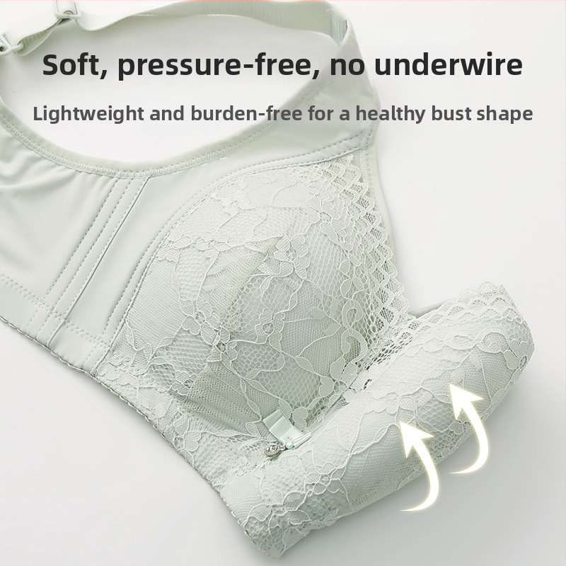 Ново, наднормено тегло, комфортно, дишащо, против бягане, леко, без тръбички, без стоманени пръстени, красив гръб, сутиен без стоманени пръстени