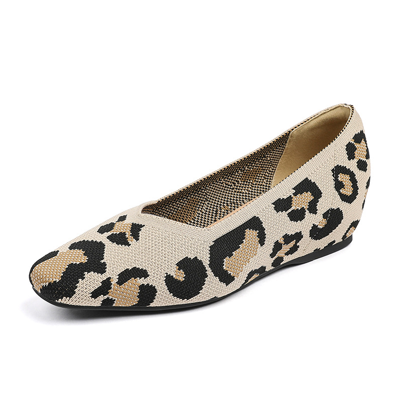 980 kvadratnih pletenih unutarnjih cipela s V-izrezom, ravne jednobojne ležerne, svestrane, francuske djevojačke cipele većih veličina