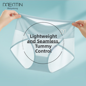 Meiya Ting Ice Silk Cool Feet Big Mouth naiste aluspesu suvine kerge läbilaskev puuvillane jalgevahe kõrge vöökohaga kõhu tooniv aluspesu