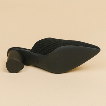 669 διασυνοριακό εξωτερικό εμπόριο με κλειστά δάχτυλα, άδεια σανδάλια 5cm με μυτερή μύτη, βαθύ στόμιο, υφασμάτινες παντόφλες, casual ψηλοτάκουνα, γυναικεία, χοντρά τακούνια