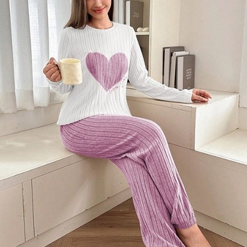 Πολυχρηστικό πλεκτό παντελόνι με φαρδιά μπατζάκια για γυναίκες Άνοιξη και Φθινόπωρο 2024 Νέο σετ δύο τεμαχίων με ψηλή μέση και ντραπέ ριμπ ύφανση για το σπίτι