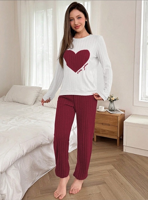 Svestrane pletene hlače širokih nogavica za žene Proljeće i jesen 2024. Novi dvodijelni set visokog struka, drapiranih rebrastih hlača za ležernu kućnu odjeću