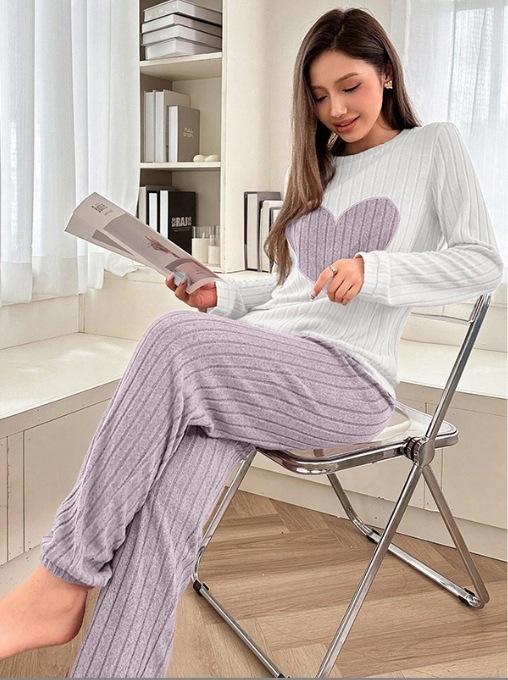 Svestrane pletene hlače širokih nogavica za žene Proljeće i jesen 2024. Novi dvodijelni set visokog struka, drapiranih rebrastih hlača za ležernu kućnu odjeću