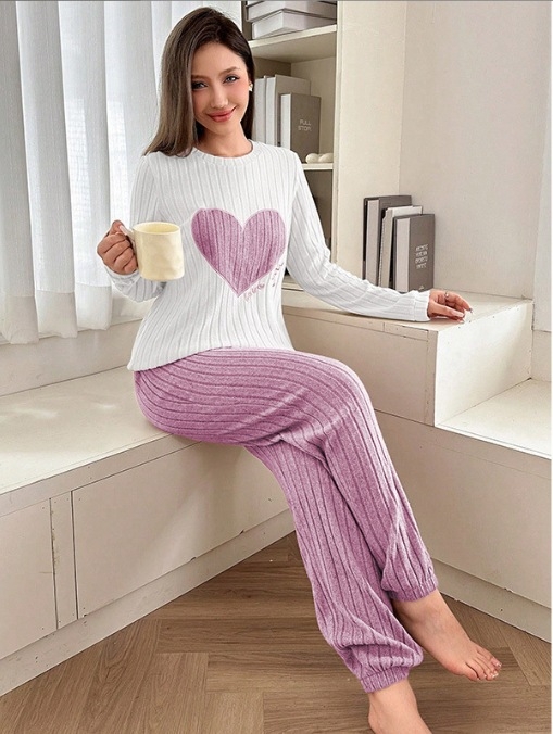 Svestrane pletene hlače širokih nogavica za žene Proljeće i jesen 2024. Novi dvodijelni set visokog struka, drapiranih rebrastih hlača za ležernu kućnu odjeću