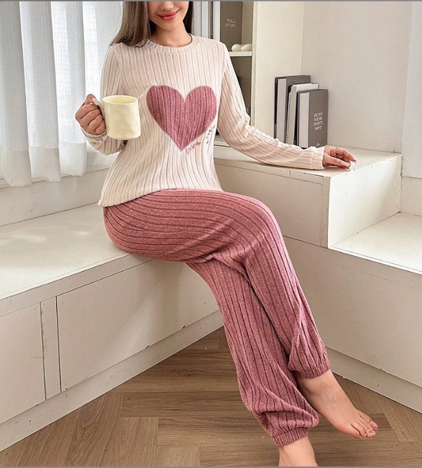 Svestrane pletene hlače širokih nogavica za žene Proljeće i jesen 2024. Novi dvodijelni set visokog struka, drapiranih rebrastih hlača za ležernu kućnu odjeću