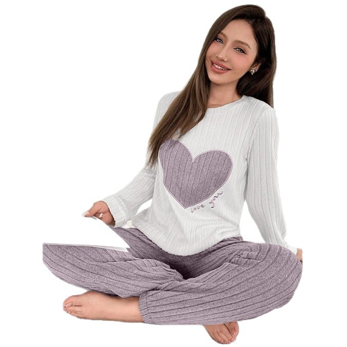 Svestrane pletene hlače širokih nogavica za žene Proljeće i jesen 2024. Novi dvodijelni set visokog struka, drapiranih rebrastih hlača za ležernu kućnu odjeću