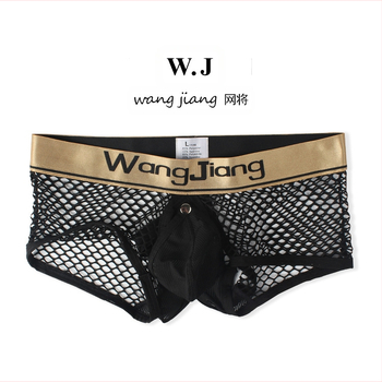 Seksualios vyriškos grynos medvilnės tarpkojo kelnaitės, seksualios medvilnės, didelio tinklelio, užpakalinės dalies, tuščios, atviros tarpkojo, žemo juosmens, plokščio kampo, europietiškos ir amerikietiškos.