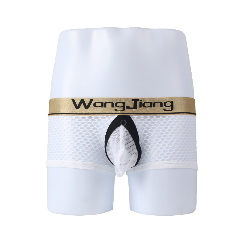 Seksualios vyriškos grynos medvilnės tarpkojo kelnaitės, seksualios medvilnės, didelio tinklelio, užpakalinės dalies, tuščios, atviros tarpkojo, žemo juosmens, plokščio kampo, europietiškos ir amerikietiškos.