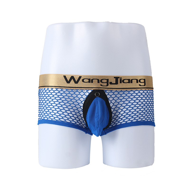 Seksualios vyriškos grynos medvilnės tarpkojo kelnaitės, seksualios medvilnės, didelio tinklelio, užpakalinės dalies, tuščios, atviros tarpkojo, žemo juosmens, plokščio kampo, europietiškos ir amerikietiškos.