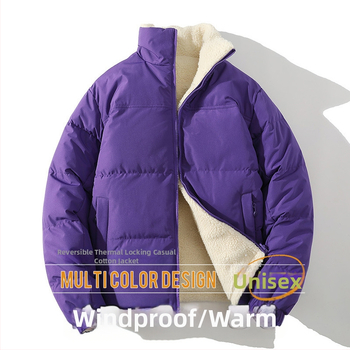 [Двустранно носене] Зимно ново японско двустранно носене, памучно подплатено палто от агнешка вълна за тийнейджъри, модерно марково памучно подплатено палто за тийнейджъри, дейности на открито