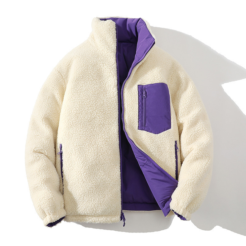 [Двустранно носене] Зимно ново японско двустранно носене, памучно подплатено палто от агнешка вълна за тийнейджъри, модерно марково памучно подплатено палто за тийнейджъри, дейности на открито