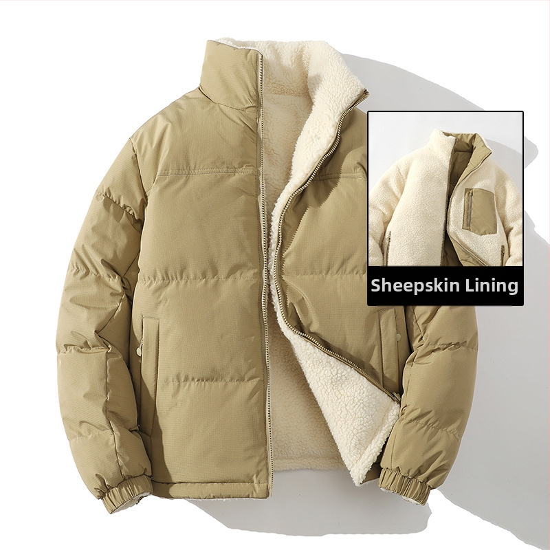 [Двустранно носене] Зимно ново японско двустранно носене, памучно подплатено палто от агнешка вълна за тийнейджъри, модерно марково памучно подплатено палто за тийнейджъри, дейности на открито