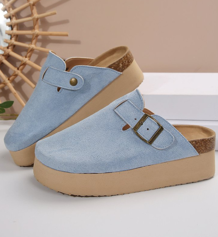 Обувки Birkenstock с дебела подметка, дамски чехли с половин пръст, нови ежедневни чехли за лятото на 2025 г., сандали с повдигаща се вътрешна част