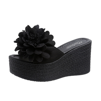 Amazon želja vanjska trgovina novi cvijet jednom riječju papuče za muffine ženske klinaste pete debele podnice velike veličine sandale s visokom petom