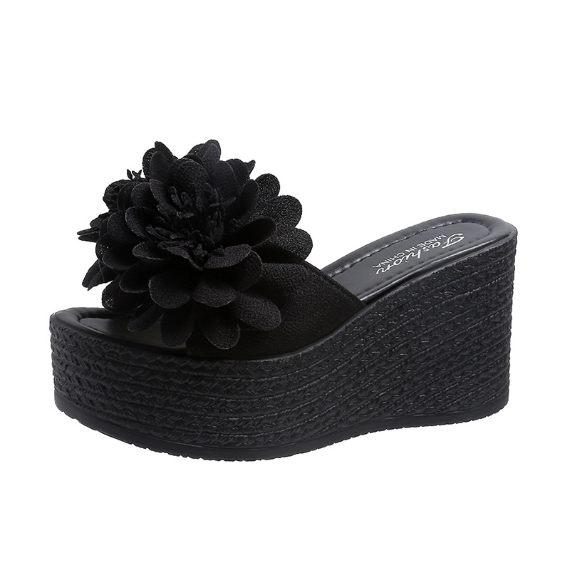 Amazon želja vanjska trgovina novi cvijet jednom riječju papuče za muffine ženske klinaste pete debele podnice velike veličine sandale s visokom petom